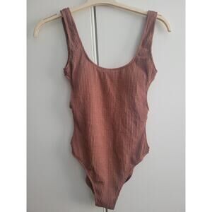 Aerie Women's Brown Out One Piece Swimsuit Small NWOT